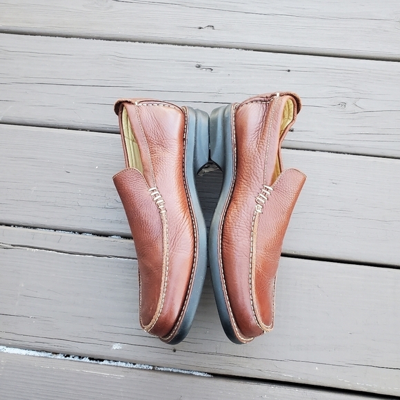 Martin Dingman Brown Pebbled Buffalo Leather Moc‎ Toe Moccasin Driving Loafers main image 7